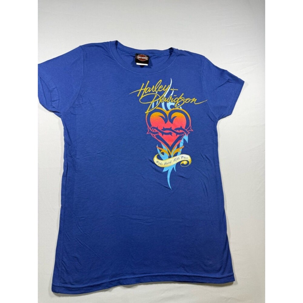 Harley-Davidson Blue Graphic Tee - High Country Frederick, CO - Size L